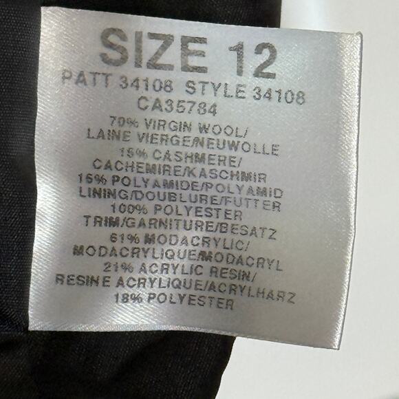 Precis Petite Size 12 Women’s Long Wool Cashmere Blend Coat. Beautiful tailoring - Picture 11 of 12